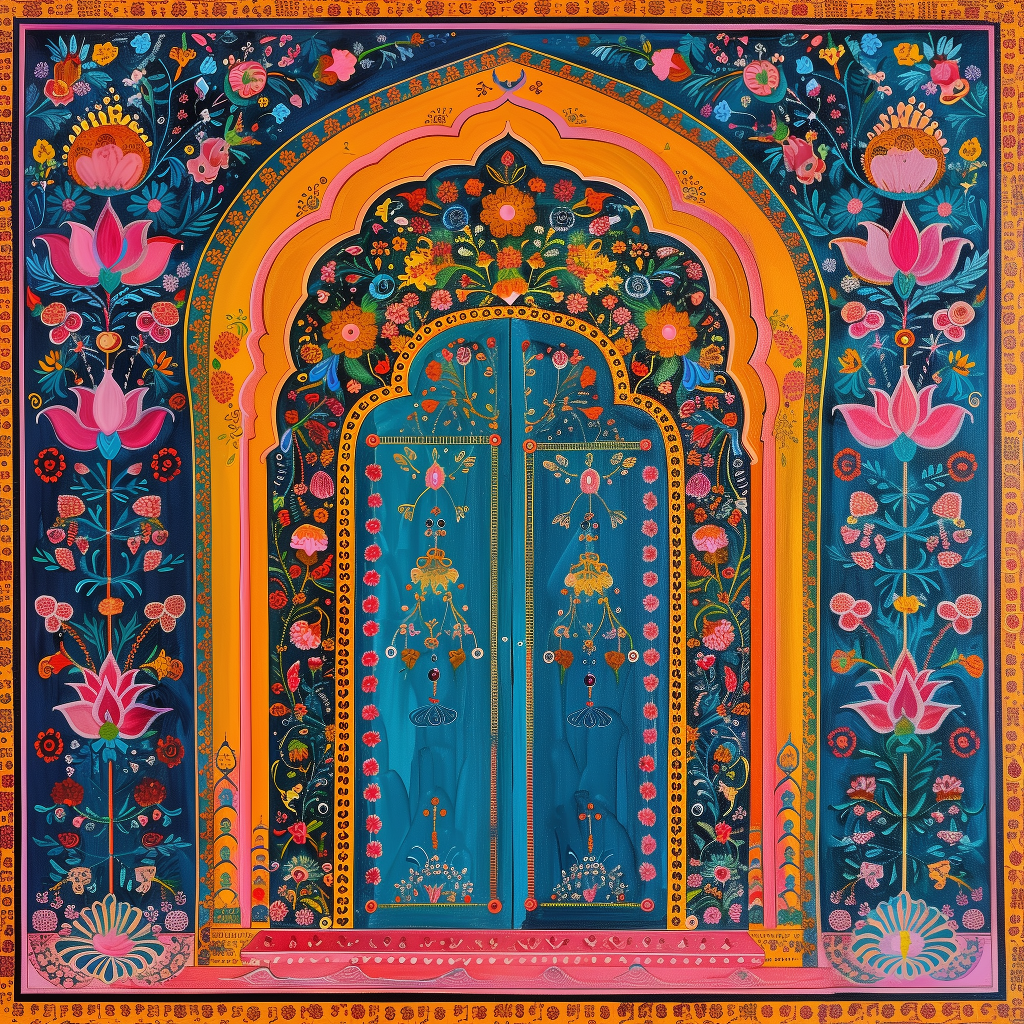 Vintage Indian Artwork Black Tee Shirt | Humanity Label