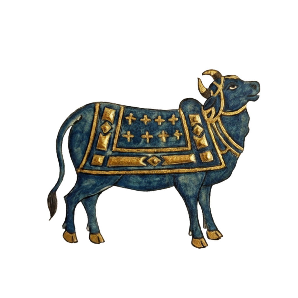 Indian Blue Bull Vintage Art Tee Shirt | Humanity Label