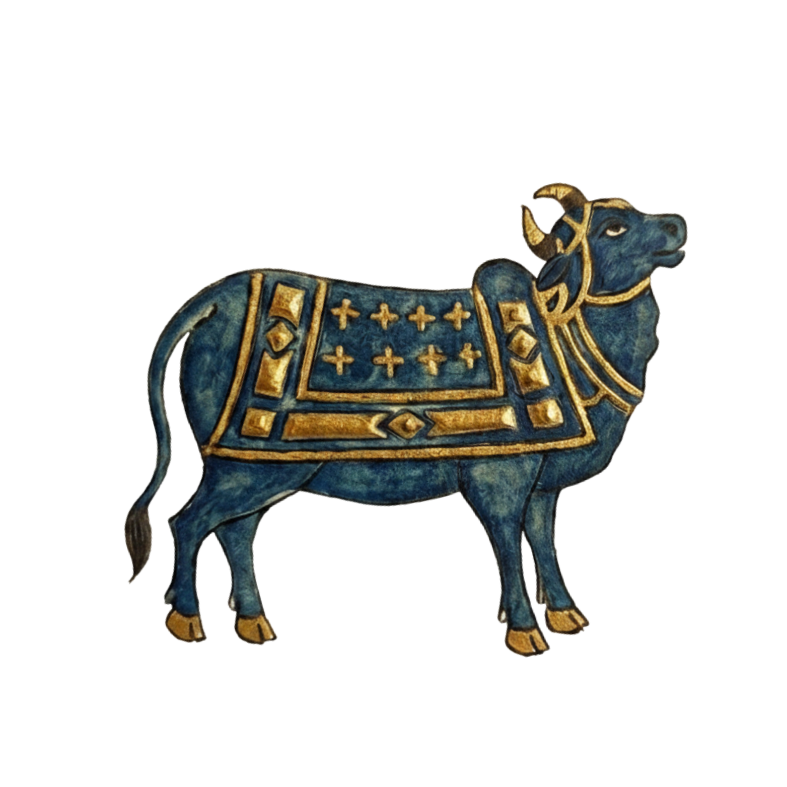 Indian Blue Bull Vintage Art Tee Shirt | Humanity Label