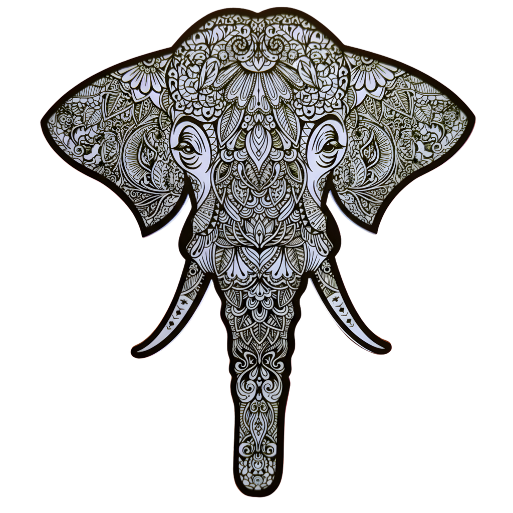 Mandala Elephant Black Tee shirt | Humanity Label