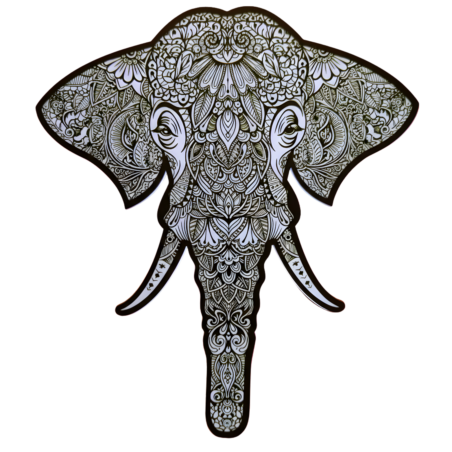 Mandala Elephant Black Tee shirt | Humanity Label