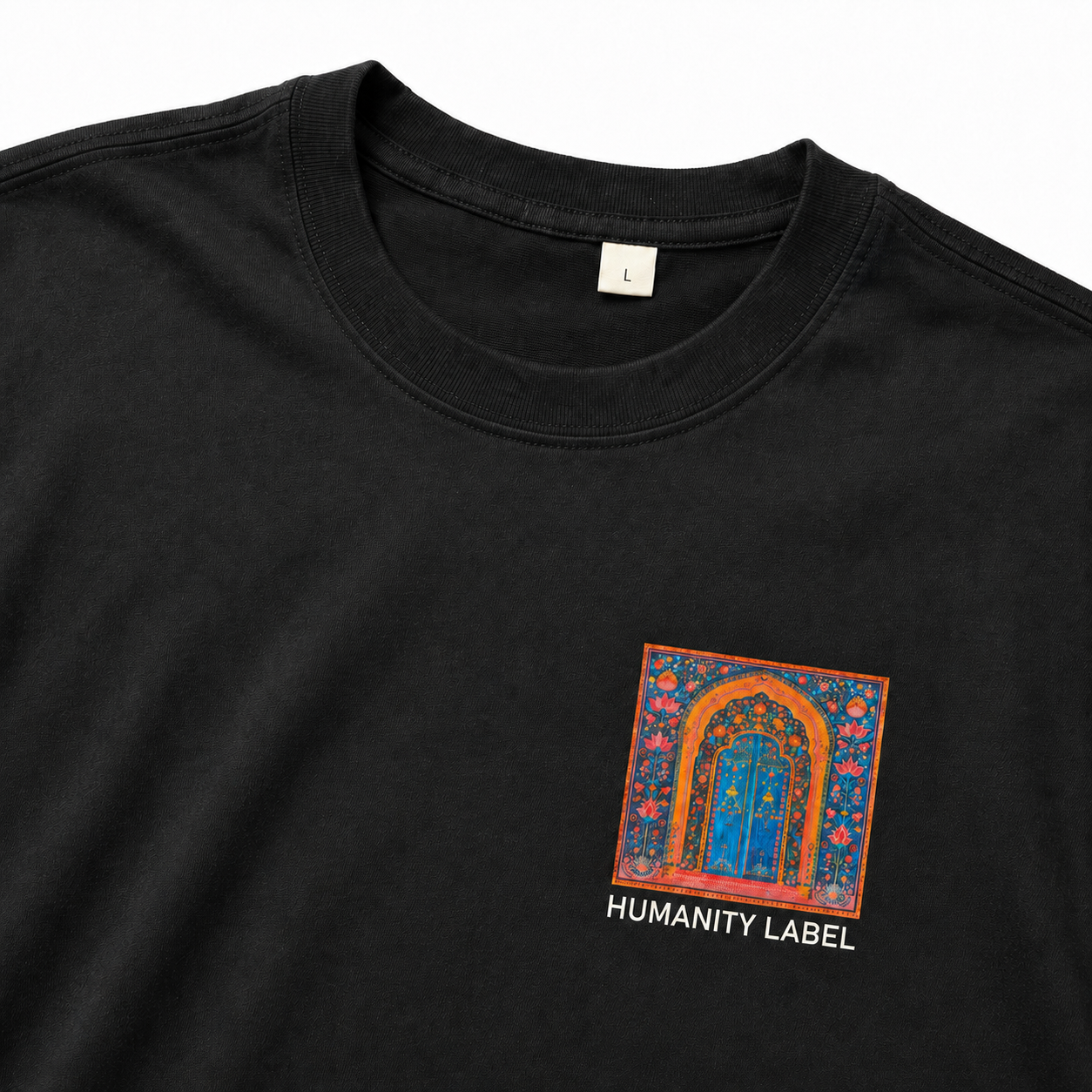 Vintage Indian Art Frame | Black Tee